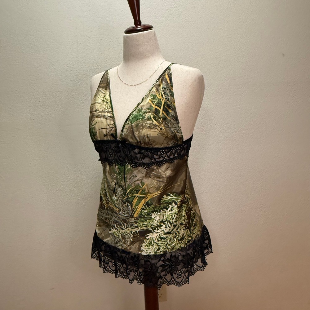 Black Widow Camouflage Advantage Max-1 Lace Fairy Camisole Chamise‎ Women Size M
